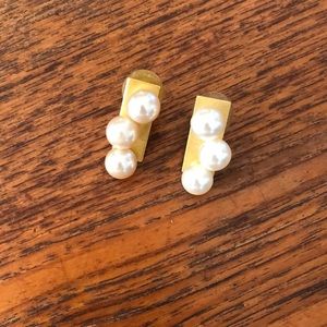 Martha Sturdy pearl and matte gold earrings